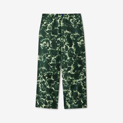 Burberry Rose Cotton Trousers In Ivy