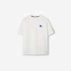 Burberry Ekd Embroidery Cotton T-shirt In Salt