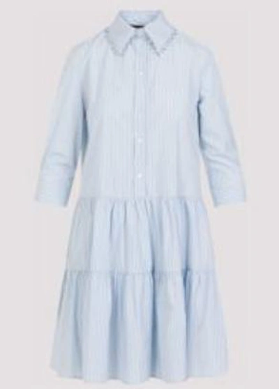 Fabiana Filippi Organic Cotton Chemise Dress In Blue