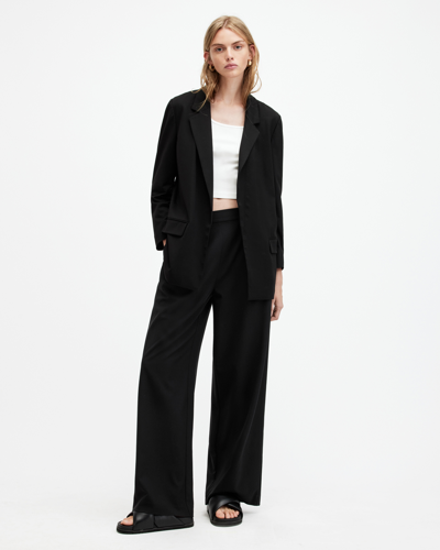 Allsaints Aleida Lightweight Wide Leg Pants In Black