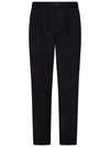 Herno Black Bi-stretch Tricot Jersey Trousers In Nero
