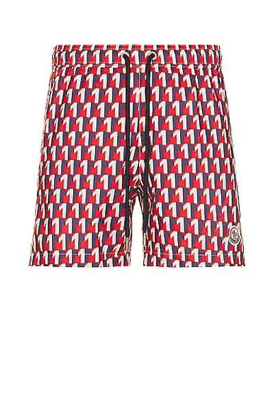 Moncler Swim Short In Red