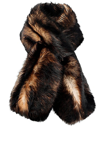 Nour Hammour Montaigne Shearling Scarf In Wild Brown