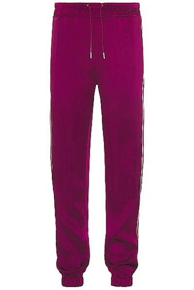 Saint Laurent Satin Track Pants In Pink