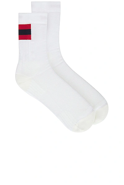 On Tennis Sock In White & Red