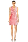 Bottega Veneta Textured Viscose Silk Velvet Dress In Pink Lemonade