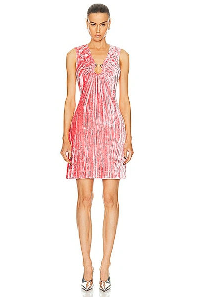 Bottega Veneta Textured Viscose Silk Velvet Dress In Pink Lemonade