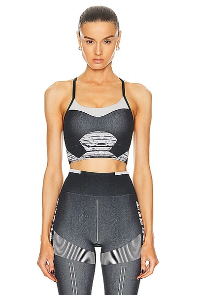 Adidas By Stella Mccartney Truestrength Medium-impact Sports Bra In Black  White  & Chalk Pearl