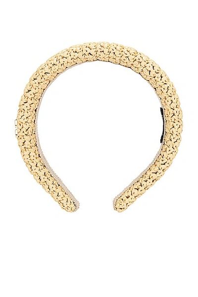 Miu Miu Beige and Gold Logo Headband 22719451_52725880_322.jpg main image 4