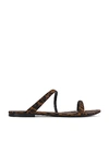 Saint Laurent Women's Tanger Slides In Leopard Grosgrain In Manto Naturale