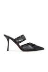 Alaïa La Coeur 90 Mesh And Patent-leather Mules In Noir
