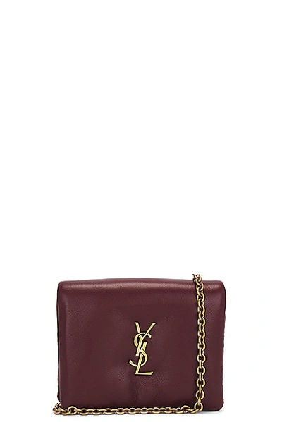 Saint Laurent Calypso Card Case On Chain Bag In Rouge Merlot