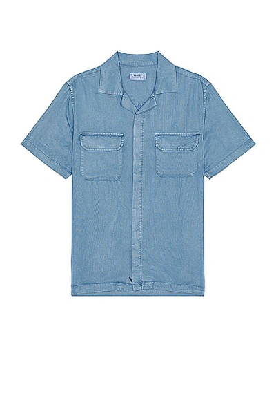 Saturdays Surf Nyc Gibson Pigment Dyed Short Sleeve Shirt In Coronet Blue