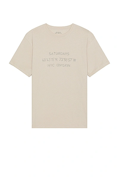 Saturdays Surf Nyc Reverse Nyc Division Standard Short Sleeve Tee In Pumice Stone