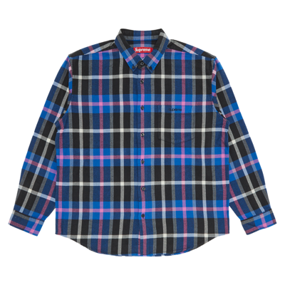 Pre-owned Supreme Plaid Flannel Shirt 'blue'