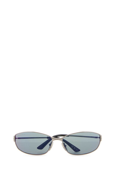 Balenciaga Eyewear Oval Frame Sunglasses In Silver