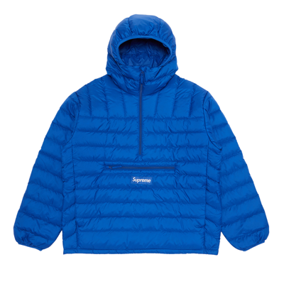 Pre-owned Supreme Micro Down Half Zip Hooded Pullover 'royal' In Blue
