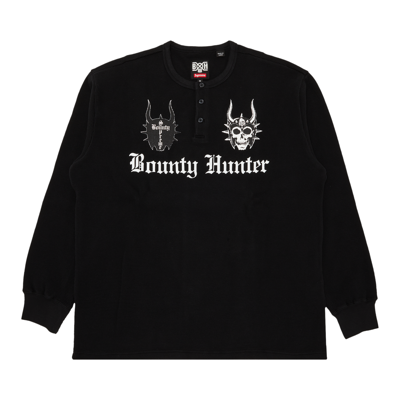 Pre-owned Supreme X Bounty Hunter Thermal Henley Long-sleeve Top 'black'