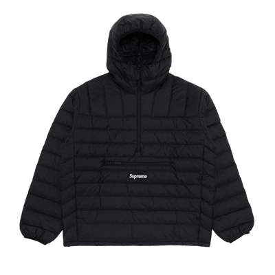 Pre-owned Supreme Micro Down Half Zip Hooded Pullover 'black'