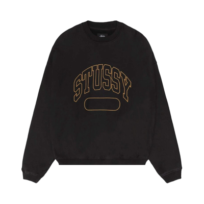 Pre-owned Stussy Varsity Oversized Crewneck 'black'