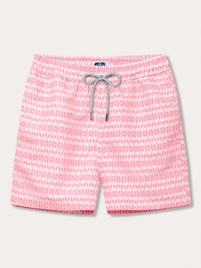 LOVE BRAND & CO. MEN'S CAMEL MIRAGE PINK STANIEL SWIM SHORTS