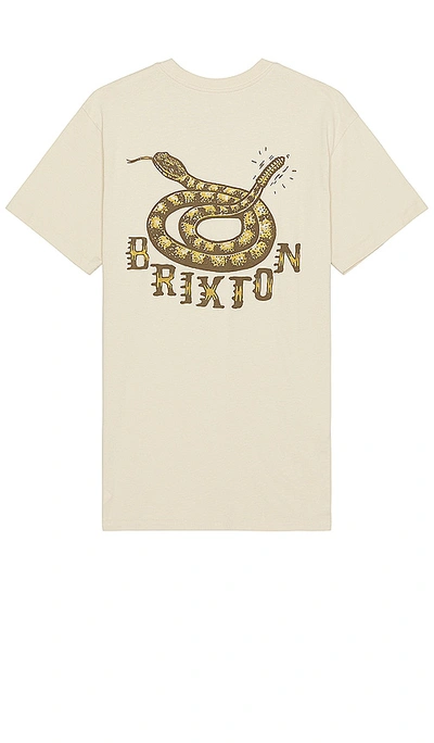 Brixton Homer Short Sleeve Standard Tee In Cream Classic Wash