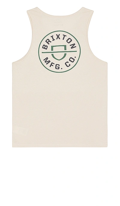 Brixton Crest Tank Top In Beige  Trekking Green  & Black