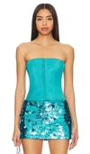 Guizio Satin Corset In 橙红