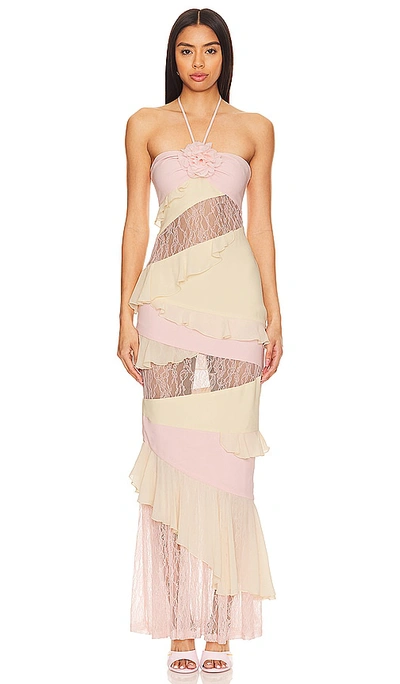 Lovers & Friends Margo Gown In Light Blush Neutral