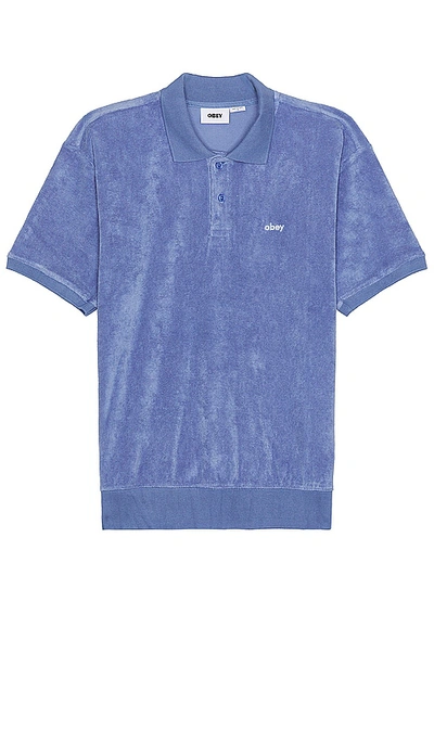 Obey Denton Terry Cloth Polo In 绣球花