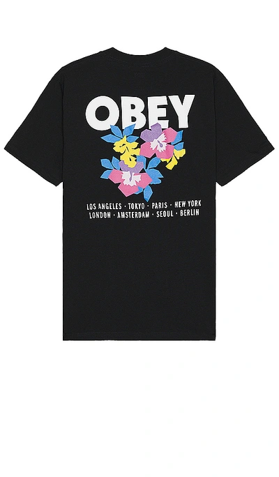 Obey Floral Garden Tee In 黑色