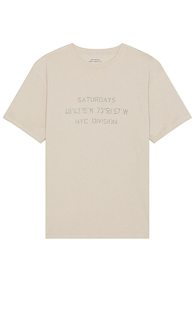 Saturdays Surf Nyc Reverse Nyc Division Standard Short Sleeve Tee In Pumice Stone