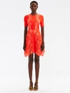 Oscar De La Renta Botanical Guipure-lace Minidress In Tiger Lily
