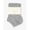 Falke Womens 3530 M.grey Mel Multispot-pattern Stretch Cotton-blend Ankle Socks