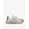 STEVE MADDEN STEVE MADDEN WOMEN'S SILVER KINGDOM-E CHUNKY FAUX-LEATHER AND MESH TRAINERS