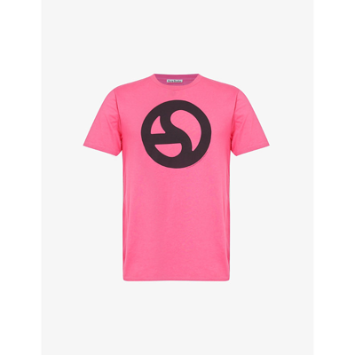 Acne Studios Pink Graphic T-shirt In Neon Pink