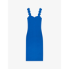 Ted Baker Sharmay Scallop Body-con Midi Dress In Mid-blue