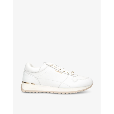 Carvela Womens White Track Star Logo-embellished Leather Low-top Trainers
