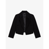 TED BAKER TED BAKER WOMEN'S BLACK WYNO OVERSIZED-COLLAR CROPPED WOVEN JACKET