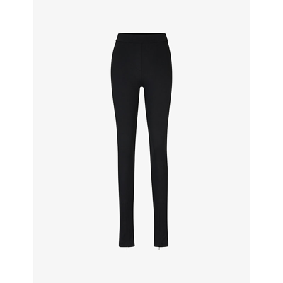 Hugo Boss Naomi X Boss Leggings In Stretch Jersey With Zip Hems In Black