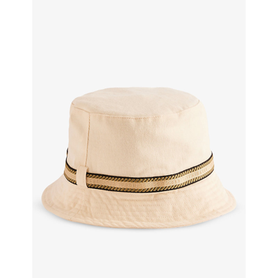 Ted Baker Mens Stone Alfredo Brand-embroidered Cotton Bucket Hat
