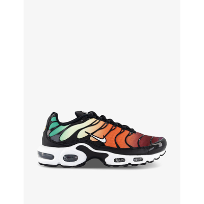 Nike Womens Black White Viotech Team Air Max Plus Brand-embroidered Woven Low-top Trainers