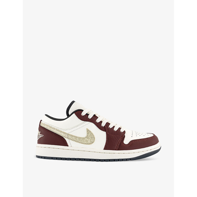 Nike Womens Cny Sail Metallic Air Jordan 1 Low Panelled Leather Low-top Trainers