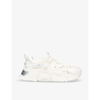 STEVE MADDEN STEVE MADDEN WOMEN'S WHITE KINGDOM-E CHUNKY-SOLE FAUX-LEATHER AND MESH TRAINERS