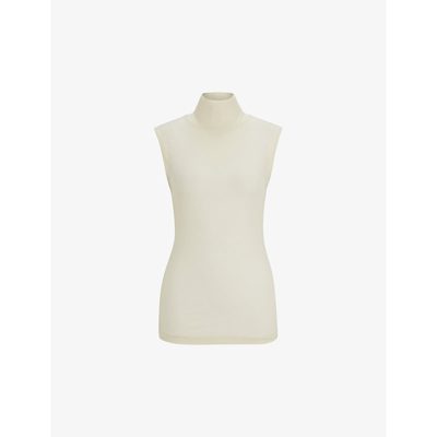 Hugo Boss Eticker Top In Open White