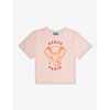 KENZO KENZO GIRLS VEILED PINK KIDS ELEPHANT-PRINT COTTON-JERSEY T-SHIRT 4-12 YEARS