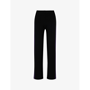 Hugo Boss Boss Women's Black X Naomi Campbell Contrast-panel Relaxed-fit High-rise Knitted Trousers In Black