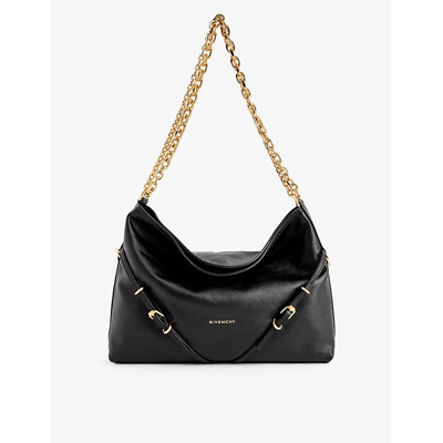 Givenchy Voyou Leather Shoulder Bag In Black