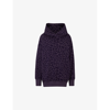 Hugo Boss Naomi X Boss Longline Hoodie With Leopard Pattern In Dark Purple