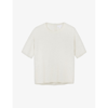 THE WHITE COMPANY THE WHITE COMPANY WOMENS CLOUD BUTTON-BACK ROUND-NECK COTTON-BLEND T-SHIRT